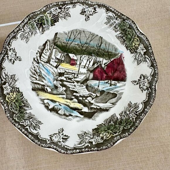 2 Johnson Bros Friendly Village The Icehouse Teacup & Saucers England Vintage - Picture 3 of 11